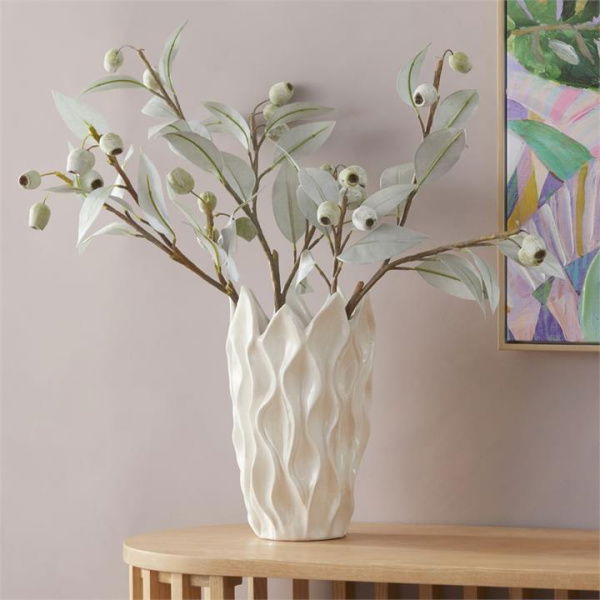 Adairs Ember White Crackle Large Vase (White Vase)