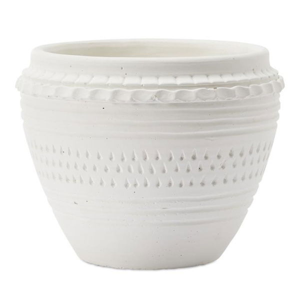 Adairs White Embossed Cone Pot