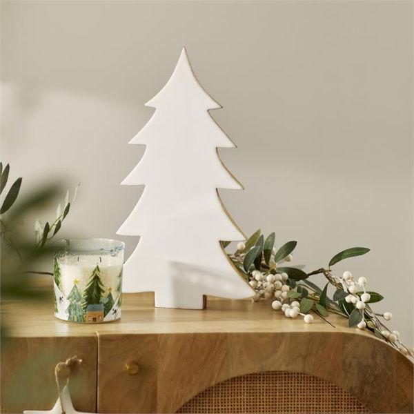 Adairs White Enamel & Gold Timber Tree Large