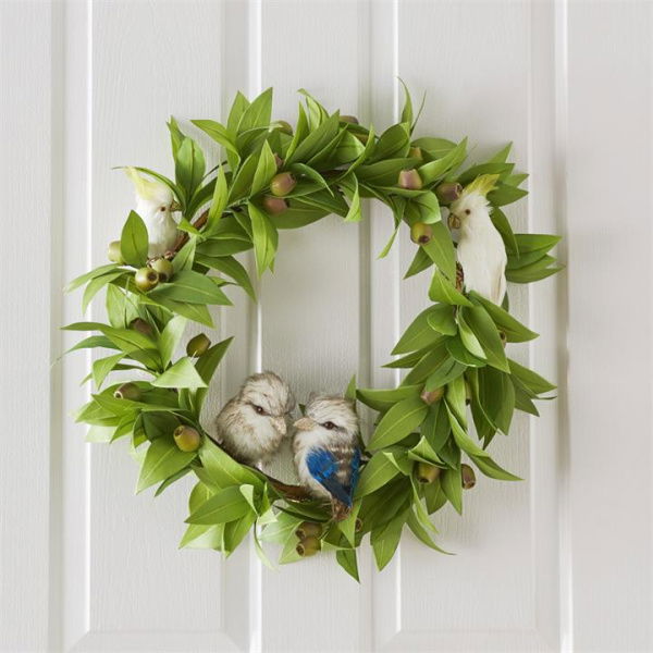 Adairs Green Wreath Eucalyptus Green Christmas Fun Bird Wreath