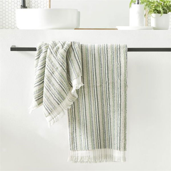 Adairs European Sienna Green Multi Turkish Cotton Towel Range (Green Bath Towel)