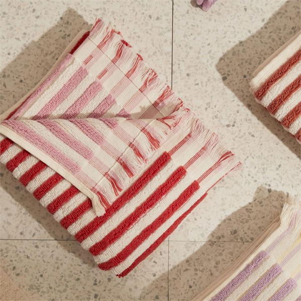 Adairs Pink Bath Sheet European Sophia Strawberry & Candy Pink Turkish Cotton Towel Range