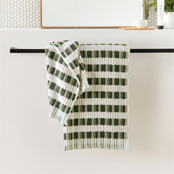 Adairs Green Bath Sheet European Willow Green Multi Turkish Cotton Towel Range