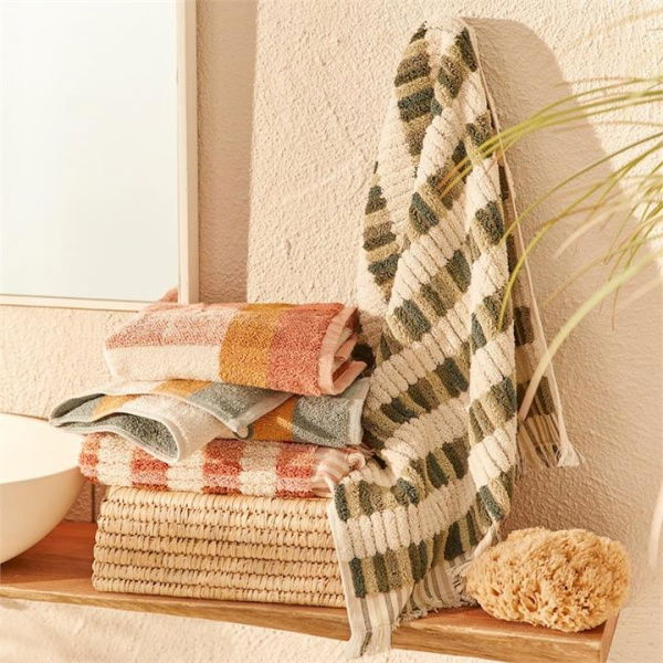 Adairs Green European Willow Multi Turkish Cotton Bath Towel Range