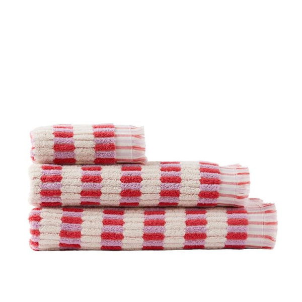 Adairs Pink Bath Sheet European Willow Strawberry Multi Turkish Cotton