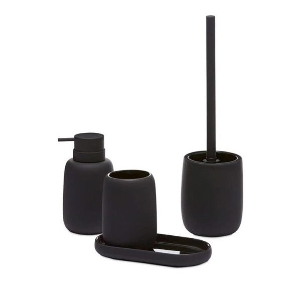 Adairs Black Toilet Brush Holder Felix Black Bathroom Accessories