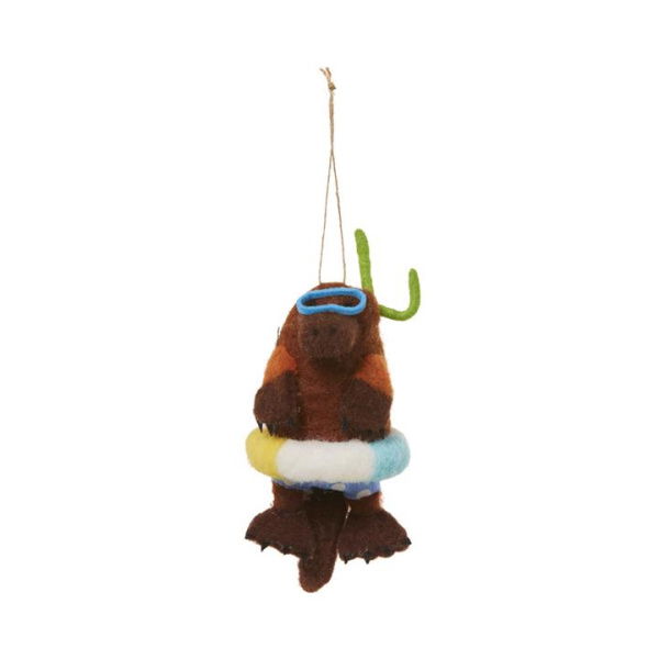 Adairs Brown Felted Swimmer Sporting Hero Ornament