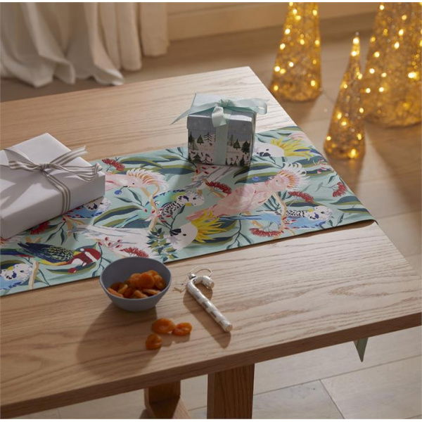 Adairs Blue Festive Australian Birds Reversable Table Runner