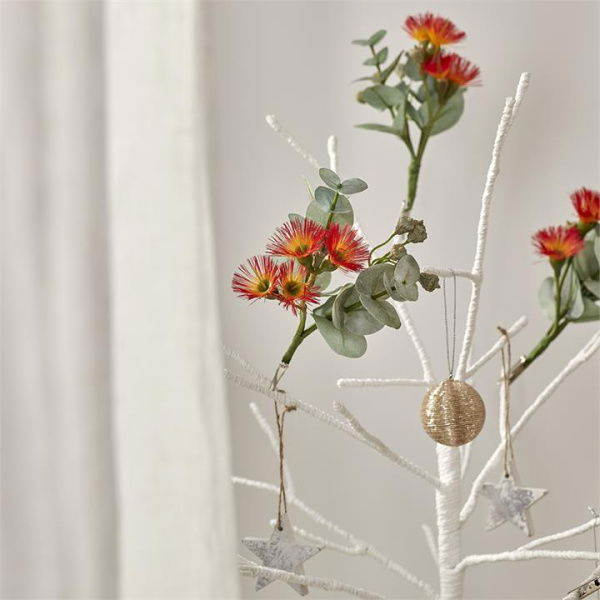 Adairs Red Decoration Festive Green & Red Flowering Gum Sprig