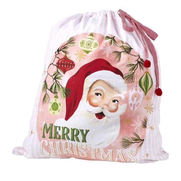 Adairs White Festive Vintage Christmas Santa Sack