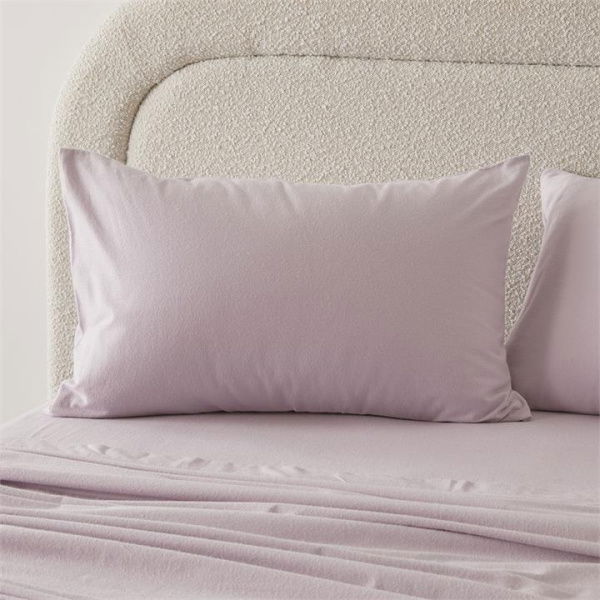Adairs Flannelette Lilac Plain Dye Pillowcases - Purple (Purple Standard Pillowcase Pair)