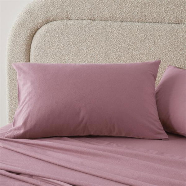 Adairs Flannelette Mauve Plain Dye Pillowcases - Purple (Purple Standard Pillowcase Pair)