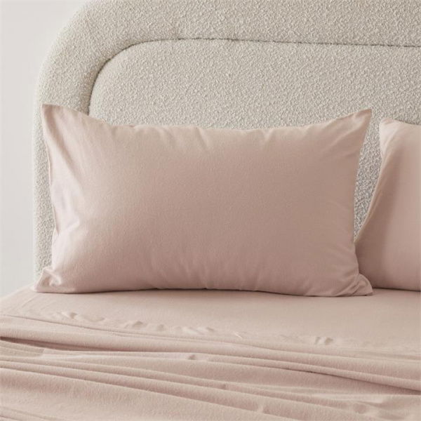 Adairs Flannelette Pink Plain Dye Pillowcases (Pink Standard Pillowcase Pair)