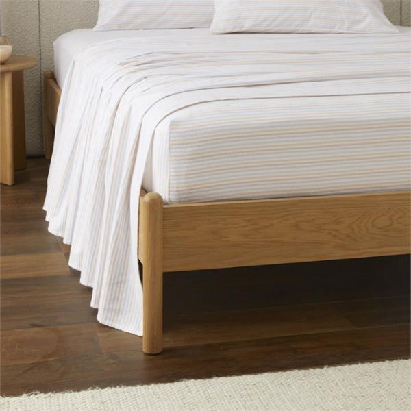 Adairs Flannelette Printed Natural Stripe Pillowcases (Natural Standard Pillowcase Pair)