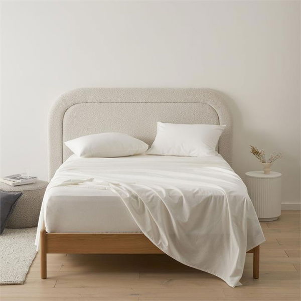 Adairs Flannelette White Plain Dye Sheet Set (White Double)