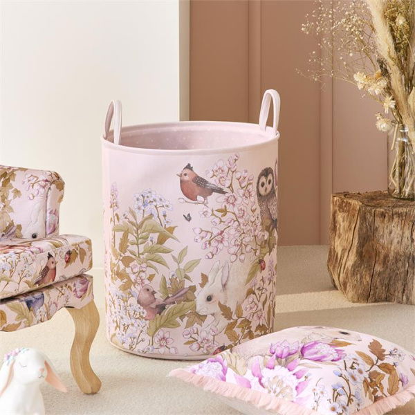 Adairs Pink Large Printed Woodlands Basket