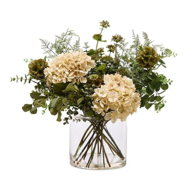 Adairs Natural Fleurs dans leau Cream Hydrangea Gum Bouquet