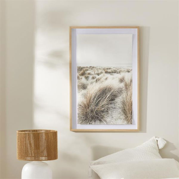 Adairs Flinders Beach Grass Framed Wall Art - Natural (Natural L60xH90cm)