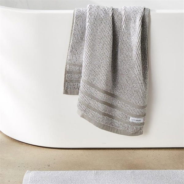 Adairs Grey Bath Sheet Flinders Egyptian Grey Marle