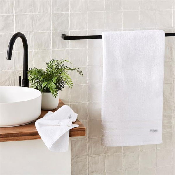 Adairs White Bath Sheet Flinders Egyptian White