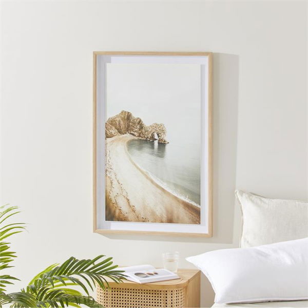 Adairs Natural Wall Art Flinders Rugged Cliff Framed Wall Art Natural