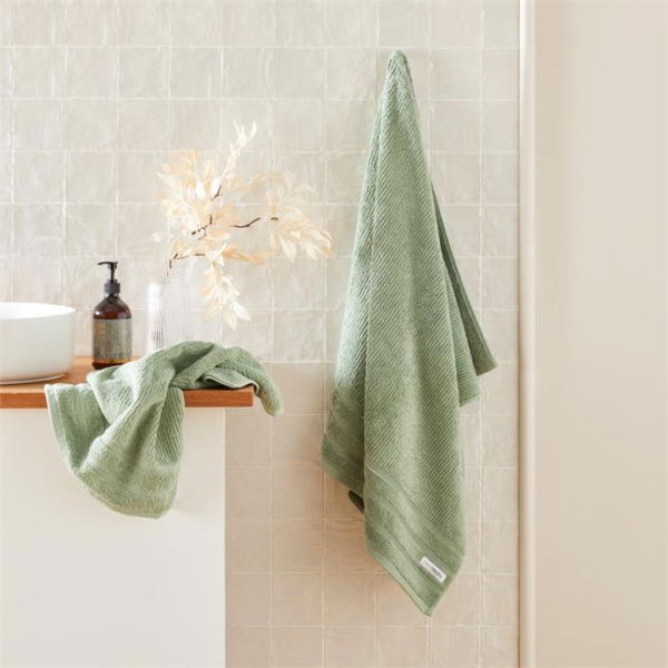 Adairs Green Flinders Towel Range Eucalyptus Bath Sheet