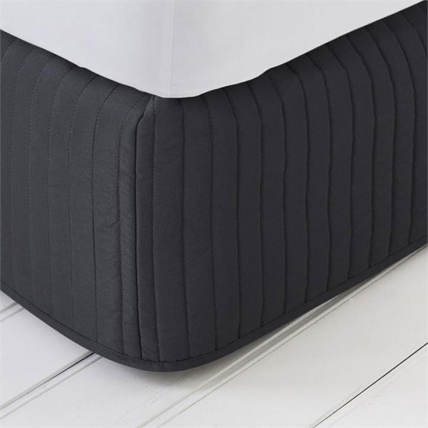 Adairs Black Fresh Coal Quilted Microfibre King Valance