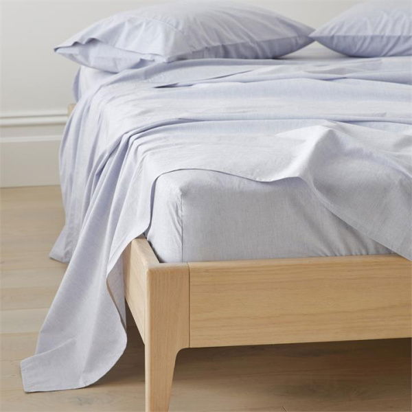 Adairs Blue King Extra Depth Fresh Yarn Dyed Blue Marle Sheet Set