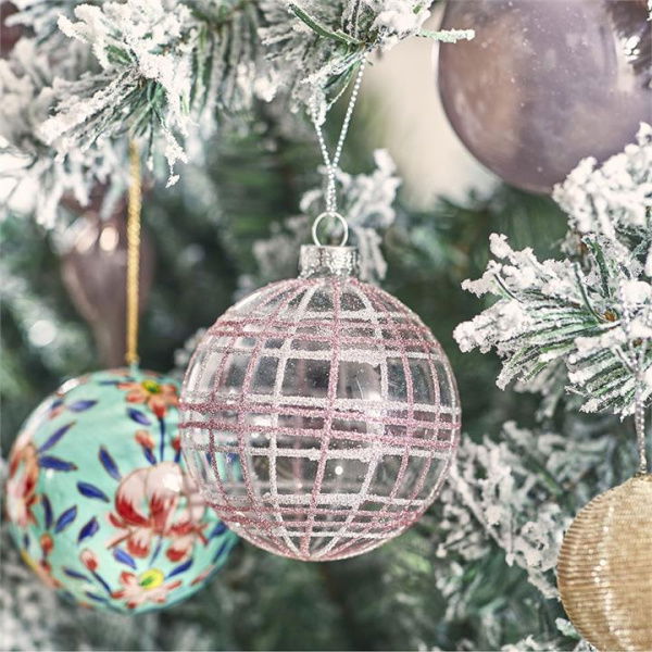 Adairs Pink Bauble Glitter Tartan