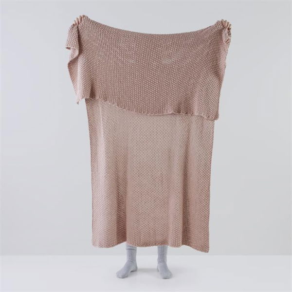 Adairs Hallstatt Blush Chunky Knit Throw - Pink (Pink Throw)