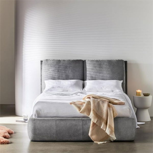 Adairs Hamina Bedroom Furniture Queen Full Bed Grey (Grey Queen)