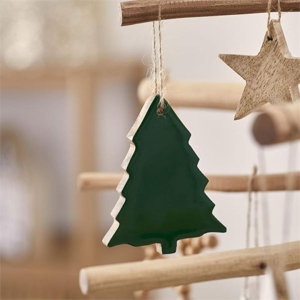 Adairs Green Ornament Hanging Green Timber Christmas Tree