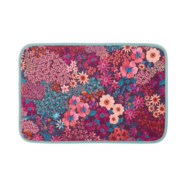 Adairs Harper Berry Floral Reversible Drying Mat - Pink (Pink Drying Mat)