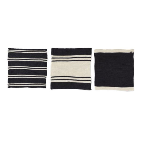 Adairs Black Harper Charcoal Bamboo Cotton Dishcloth Pack of 3