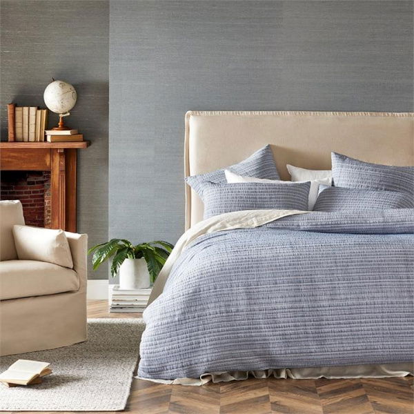 Adairs Blue Hayman Chambray European Pillowcase Each