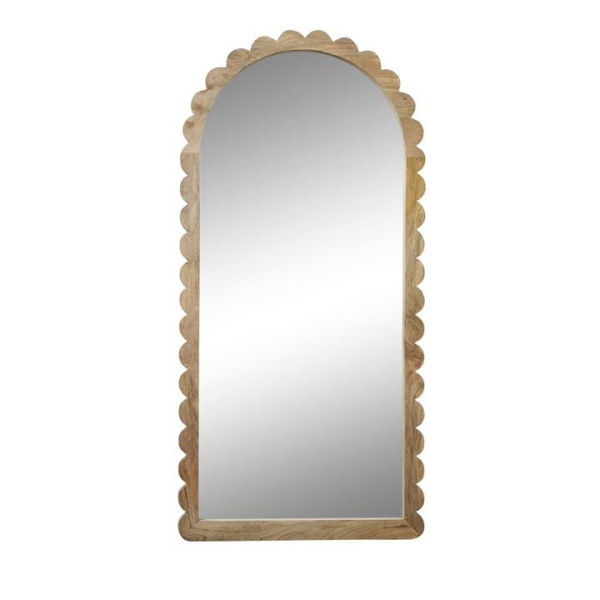 Adairs Hazel Natural Floor Arch Scallop Mirror (Natural Mirror)