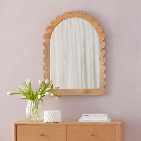 Adairs Hazel Natural Wall Arch Scallop Mirror (Natural Mirror)