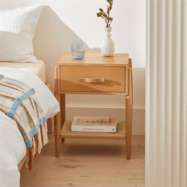 Adairs Natural Bedside Table Hendrix Oak