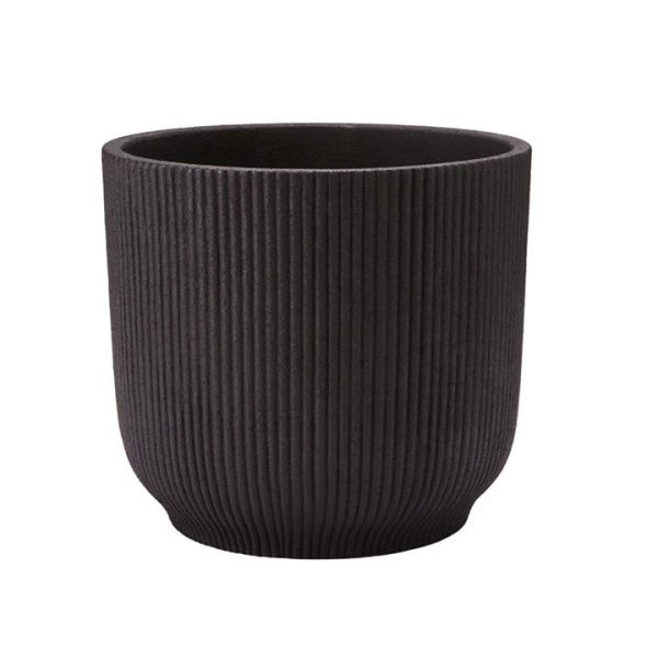 Adairs Henri Matte Black Rib Pot (Black Pot)