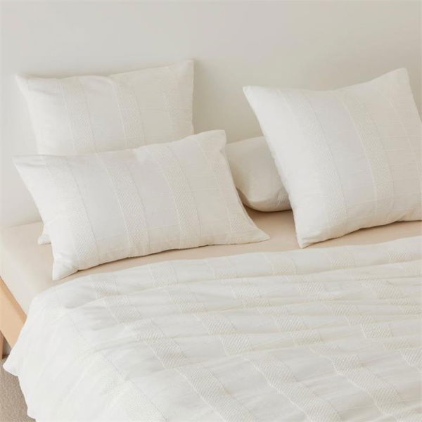 Adairs White Double Hervey Off White Quilt Cover Set