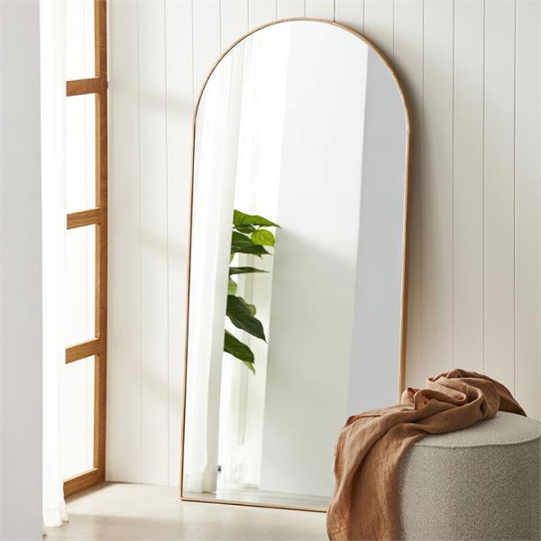 Adairs Natural Mirror Horizon Oak Wall Leaning Arch Mirror