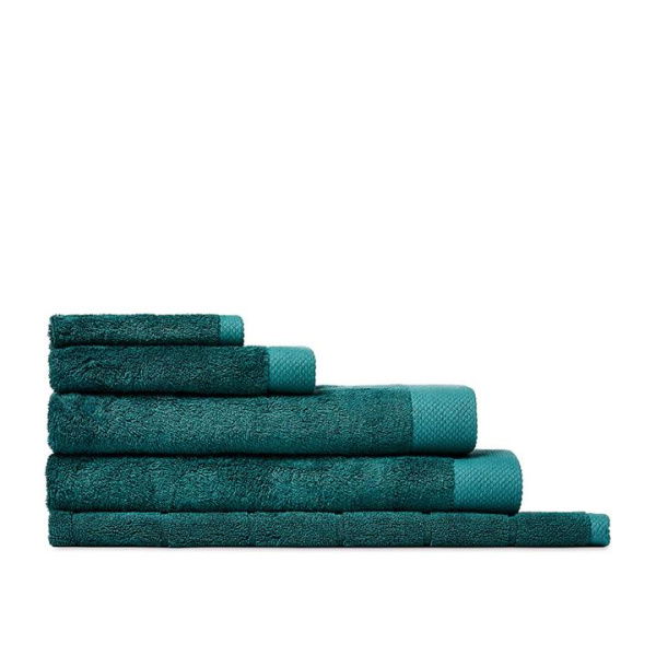 Adairs HR Navara Cotton Bamboo Towel Range Solid Jade (Solid Jade Bath Mat)