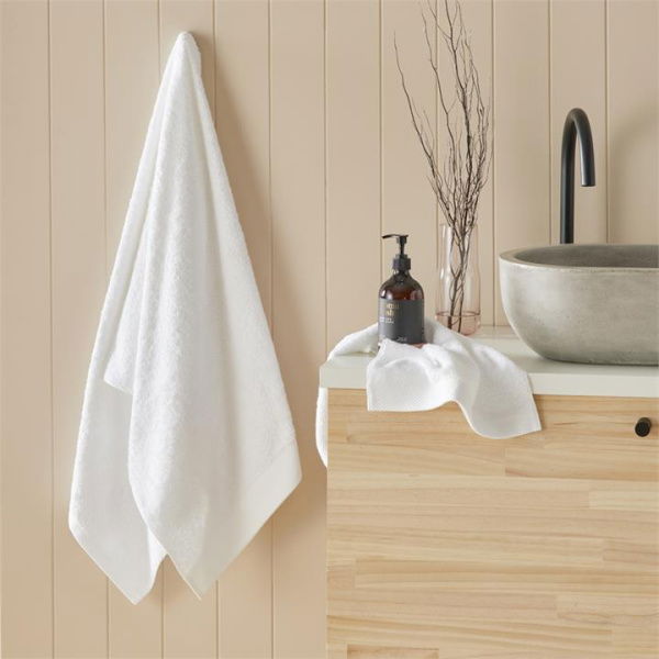 Adairs White Face Washer HR Navara Cotton Bamboo Towel Range Solid Snow White