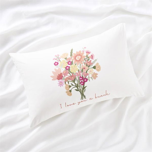 Adairs White Pillowcase I Love You a Bunch Text Pillowcase White