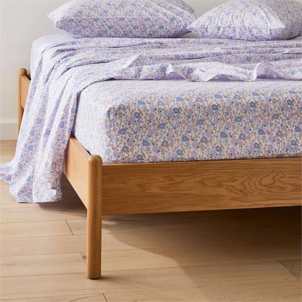 Adairs Ida Floral Lilac Printed Sheet Set - Purple (Purple King Single)