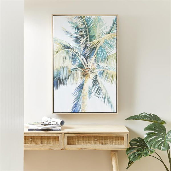 Adairs Green Island Tall Palm Canvas Wall Art