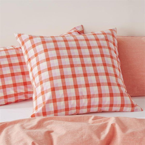 Adairs Orange European Pillowcase Each Issy Hibiscus Pillowcase Orange