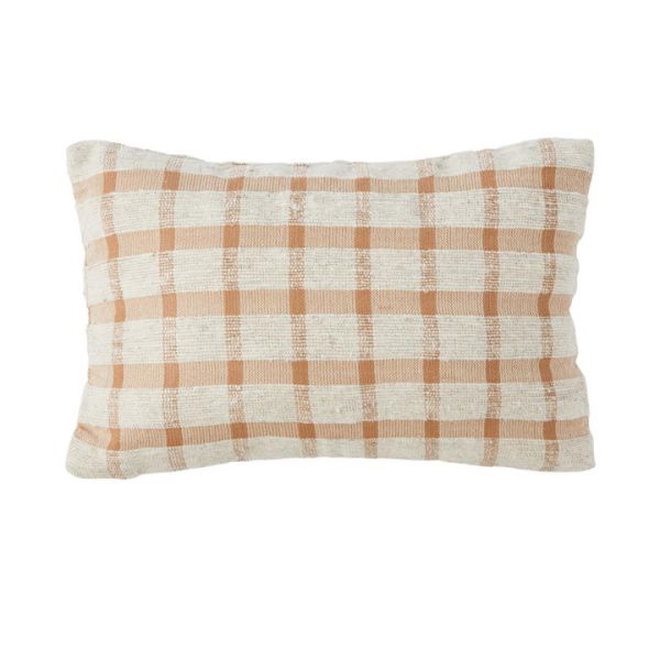 Adairs Izamal Caramel Check Cushion - Natural (Natural Cushion)