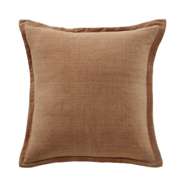 Adairs Jamie Linen Sandstone Cotton Cushion - Natural (Natural Cushion)