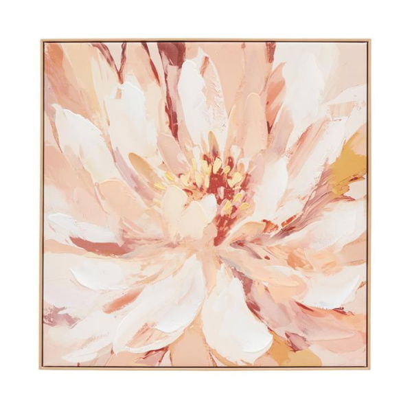 Adairs Kakadu Sunset Flower Square Canvas - Natural (Natural Wall Art)